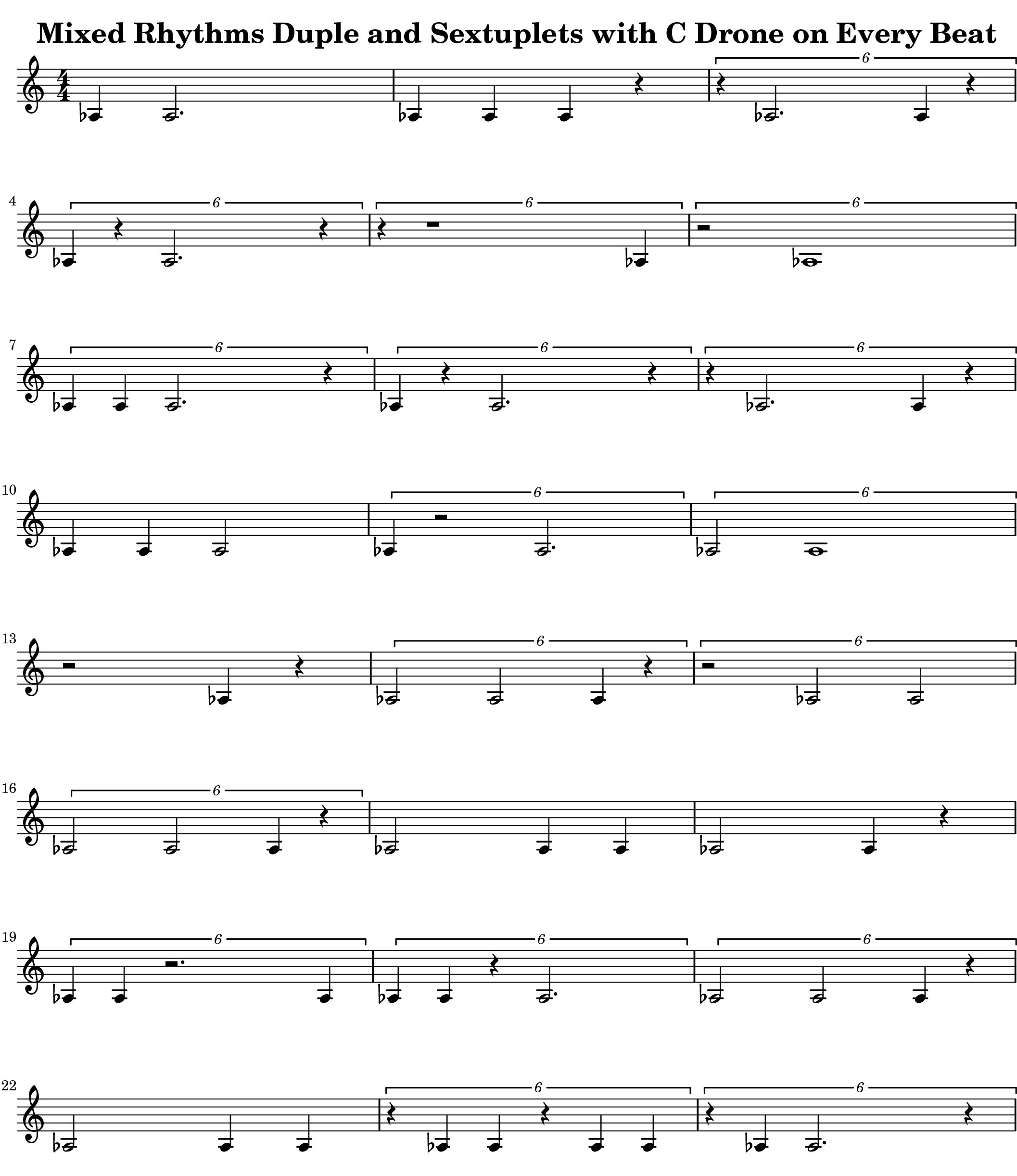 Rhythms Volume 10 Quarter Note Duplet and Sextuplet Rhythms 