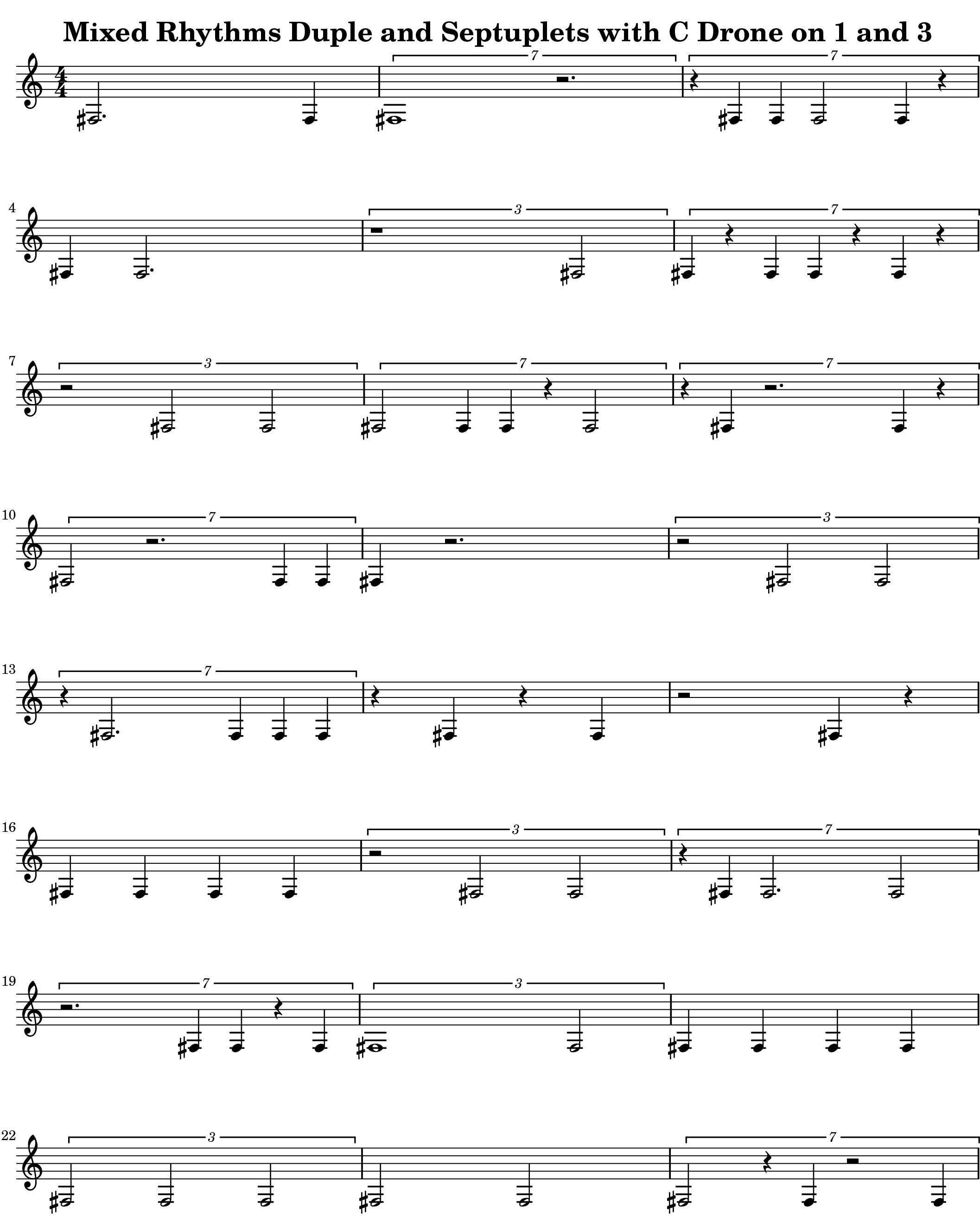 Rhythms Volume 11 Quarter Note Duplet and Septuplet Rhythms