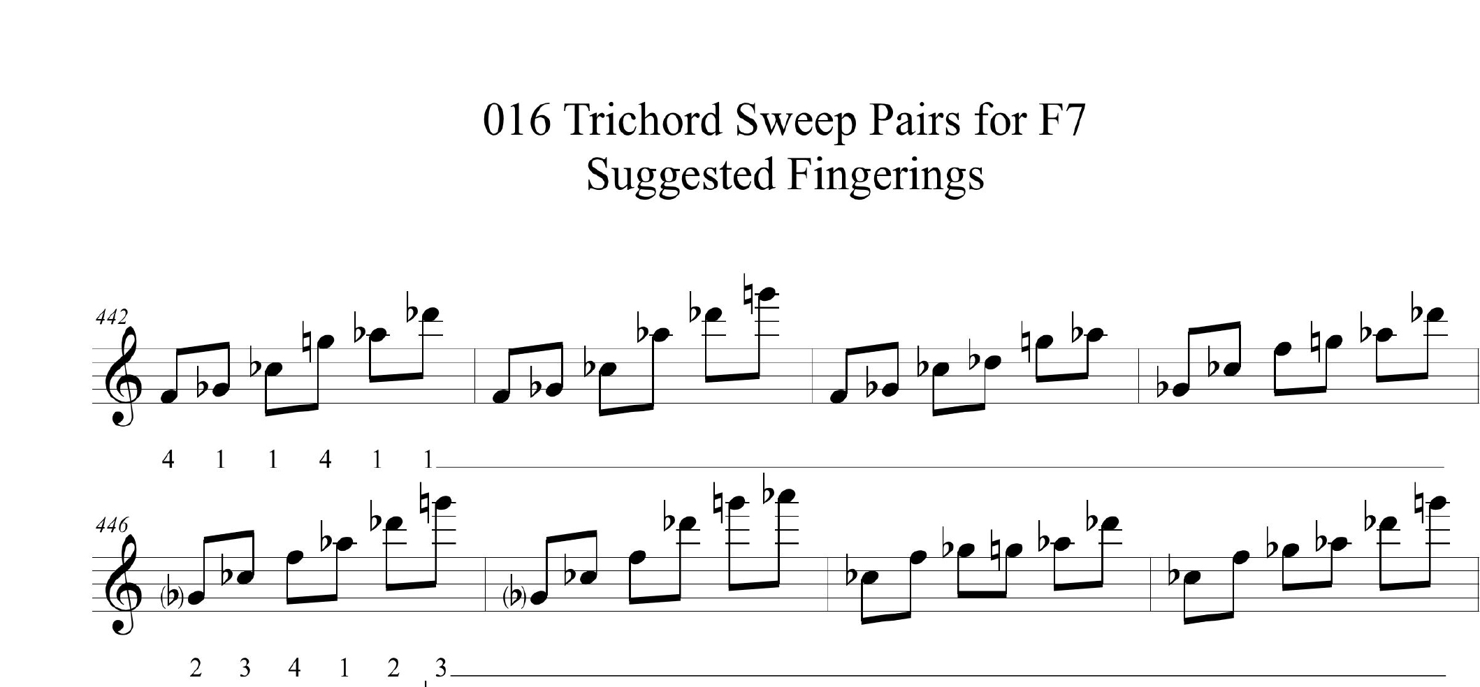 016-trichord-sweep-pairs-suggested-fingerings by Bruce Arnold for Muse Eek Publishing Company