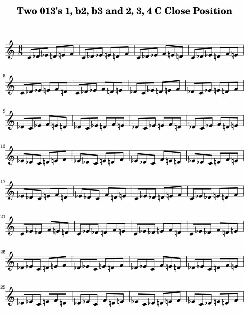 01_013_Degree_1_b2_b2_2_3_4_Close_Position_Key_C-1-Harmonic-and-Melodic-Equivalence-V1--By-Bruce-Arnold-For-Muse-Eek-Publishing-Inc.