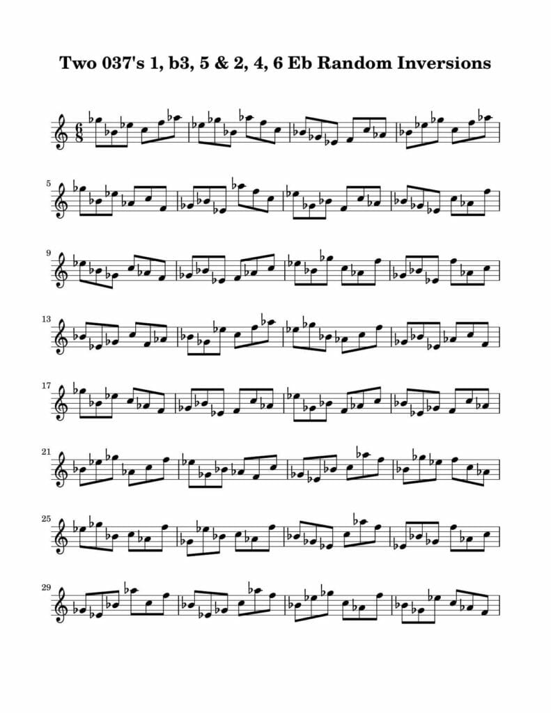 04-037-Degree-1-b3-5-2-4-6-Random-Inversions-Key-Eb-Harmonic and Melodic Equivalence V19C-Two-Triad-Pair-by-bruce-arnold-for-muse-eek-publishing-inc