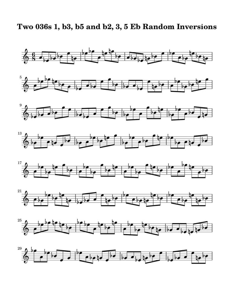 Two Triad Pair-04-036-Degree-1-b3-b5-b2-3-5-Random-Inversions-Key-Eb-Harmonic-and-Melodic-Equivalence-V19F-by-Bruce-Arnold-for-Muse-Eek-Publishing-Inc