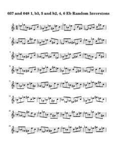 04-037-048-Degree-1-b2-b3-4-5-6-Random-Inversions-Key-Eb-Harmonic-and-Melodic-Equivalence-V19H-Two Triad Pair-by Bruce Arnold for Muse Eek Publishing Inc.