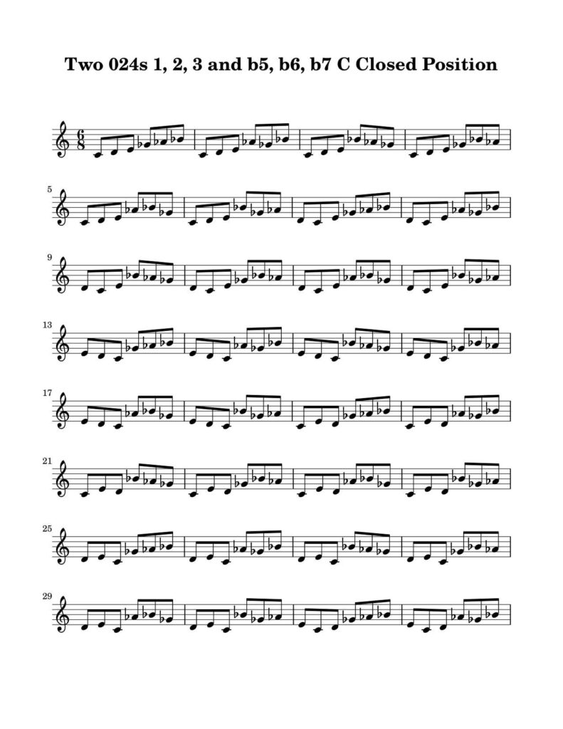01-024-024-Degree-1-2-3-b5-b6-b7-Closed-Position-Key-C-Harmonic-and-Melodic-Equivalence-V9D-by-bruce-arnold-for-muse-eek-publishing-inc