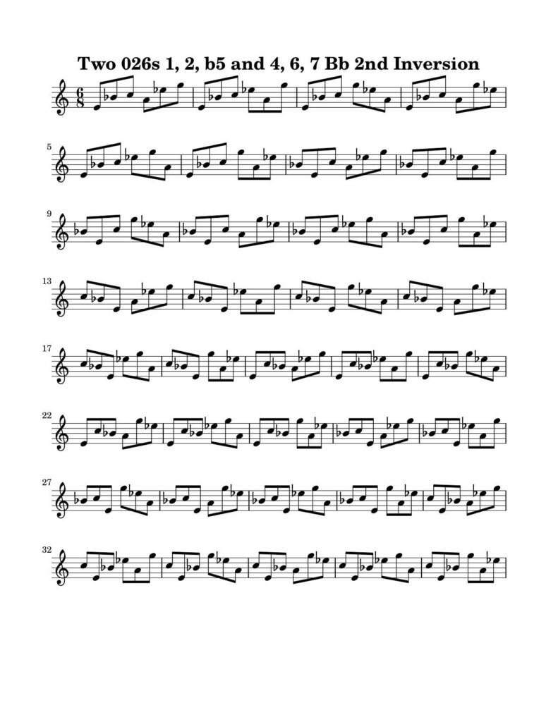 03-026-026-Degree-1-2-4-b5-6-7-2nd-Inversion-Key-Bb-Harmonic-and-Melodic-Equivalence-V11B-by-bruce-arnold-for-muse-eek-publishing-inc