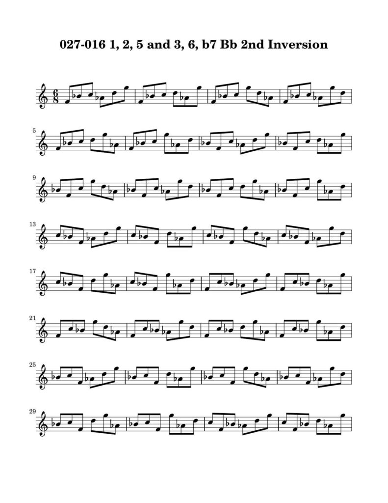 03-027-016-Degree-1-2-3-5-6-b7-2nd-Inversion-Key-Bb-Harmonic-and-Melodic-Equivalence-V16-by-bruce-arnold-for-muse-eek-publishing-inc