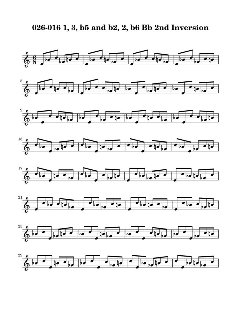 03-026-016-Degree-1-b2-2-3-b5-b6-2nd-Inversion-Key-Bb-Harmonic-and-Melodic-Equivalence-V14E-by-bruce-arnold-for-muse-eek-publishing-inc