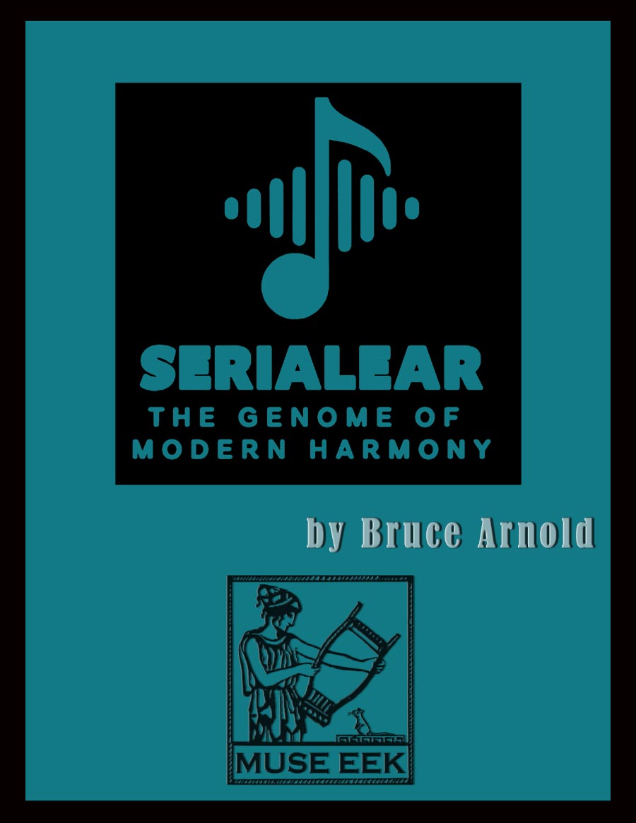 Book cover for Serial Ear Training by Bruce Arnold, an advanced course for identifying long sequences of pitches without a recurring cadence.